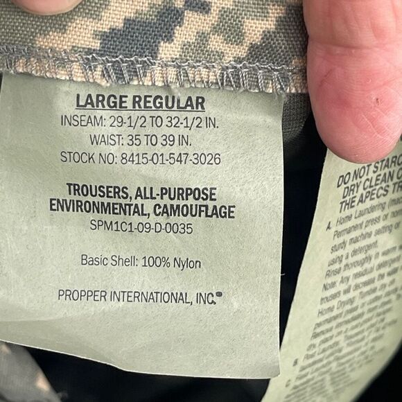 Proper International Green Camouflage Cargo Trousers Utility Pants Large NWT - Picture 9 of 10